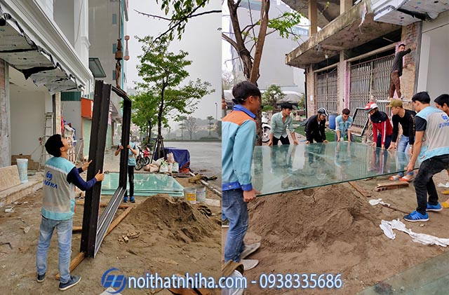 Vách kính cường lực khổ lớn